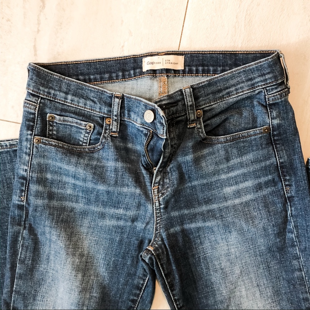 Gap jeans, stretch straight leg, dark indigo